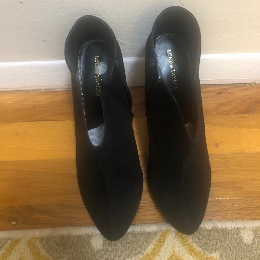 Lord and Taylor Suede Black Bootie